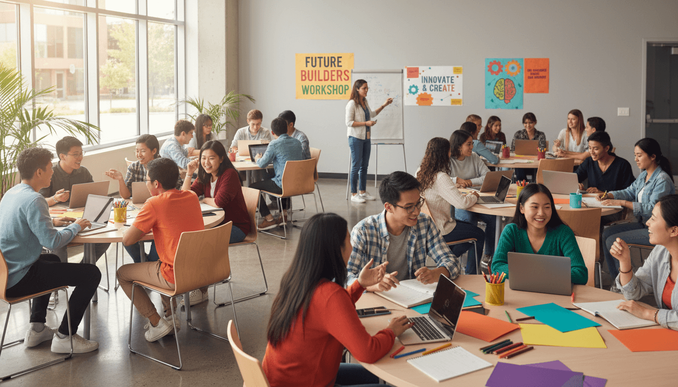 Youth and families gathered at a community engagement event