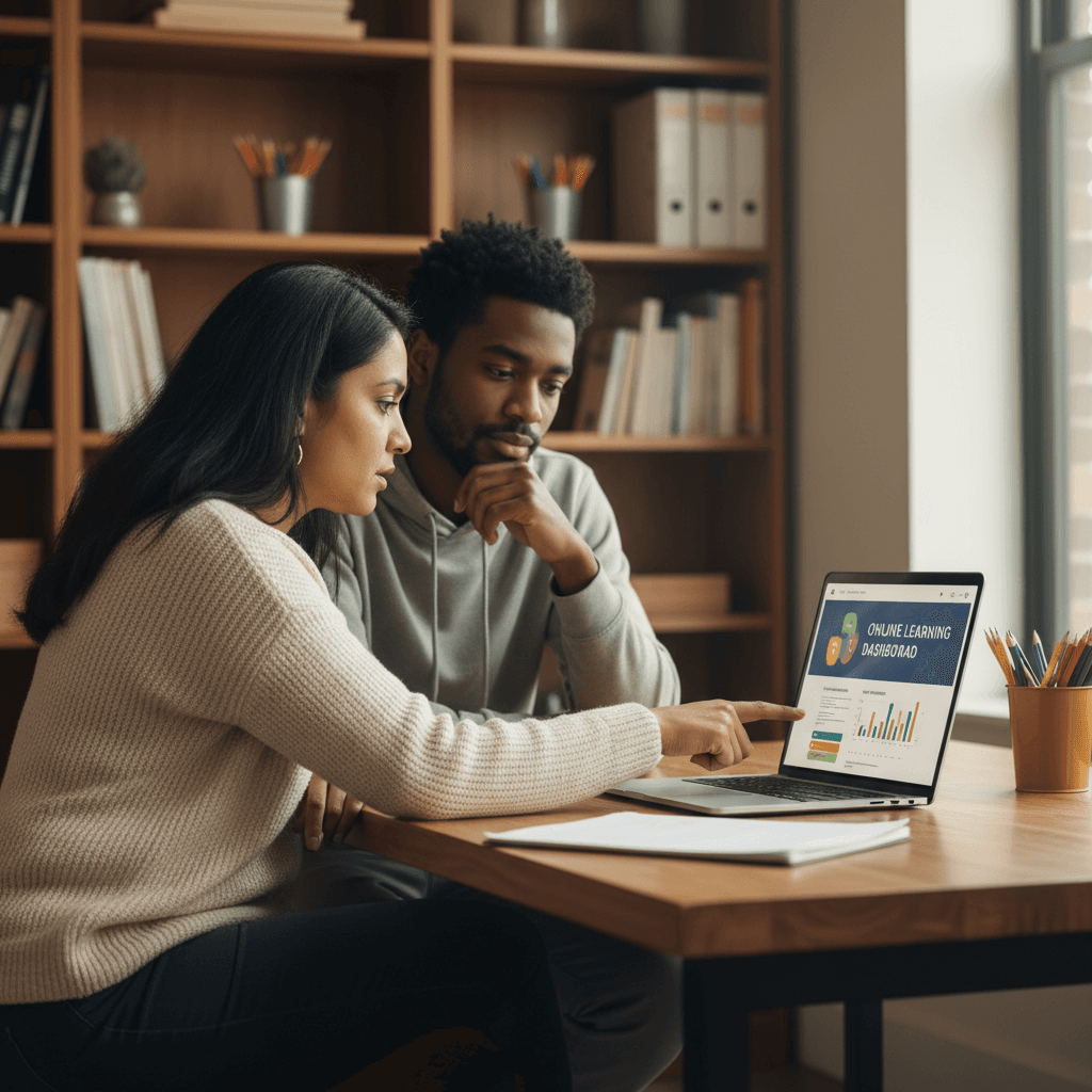Youth and mentor collaborating during one-on-one mentoring session